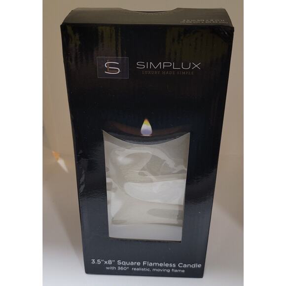 Simplux LED Squared Candle with Moving Flame and Remote (Set of 2) - Picture 4 of 8